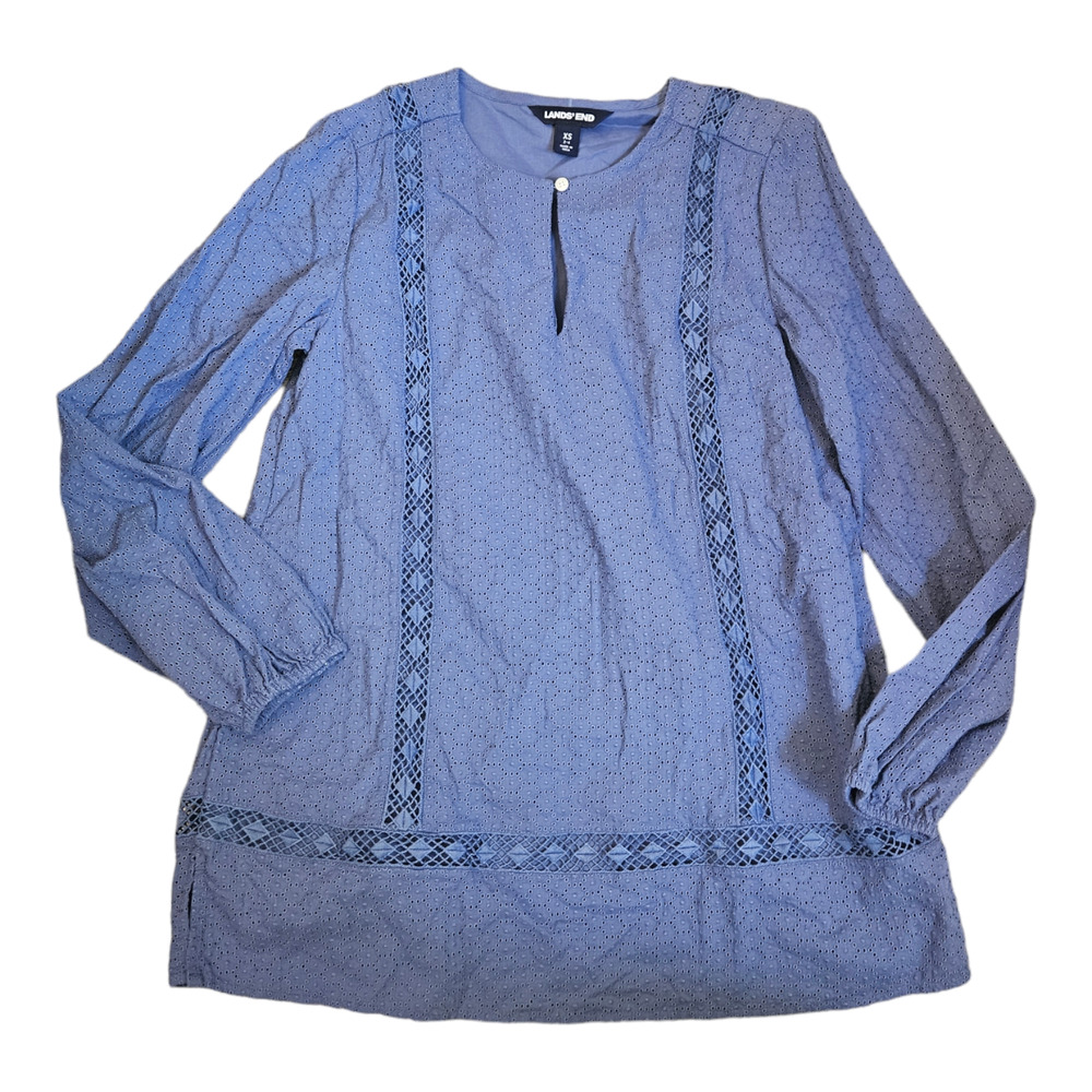 Lands End XS Blue Long Sleeve Shirt